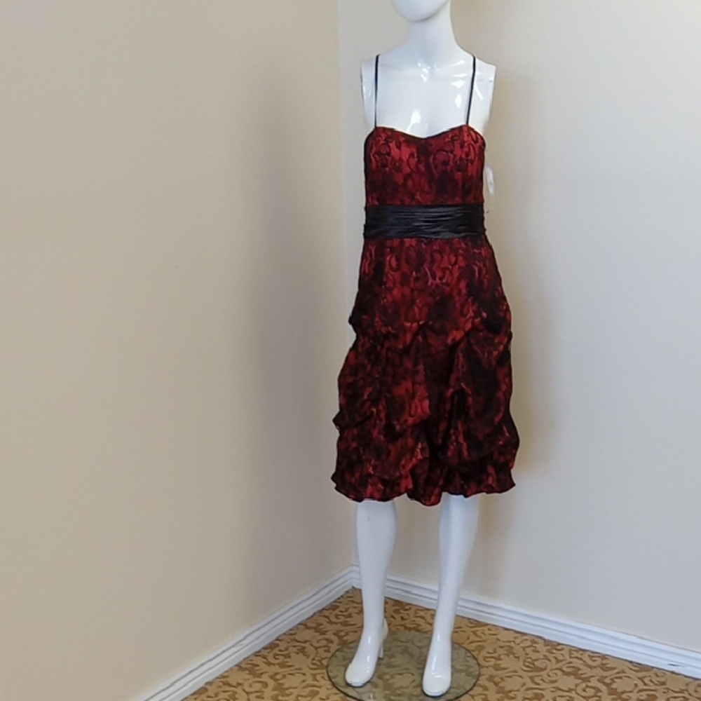 Jessica Red and Black Homecoming Dress